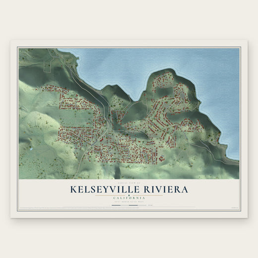 Kelseyville Riviera, California map print, the full design