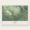 Clio, California map print, the full design