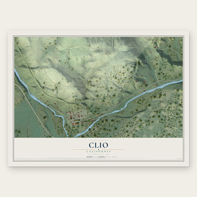 Clio, California map print, the full design