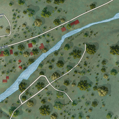 Close-up of the map of Clio, California print showing street and building detail