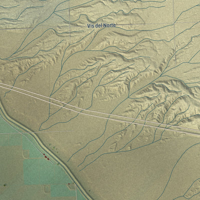 Second close-up of the map of Coachella, California print showing more streets and buildings