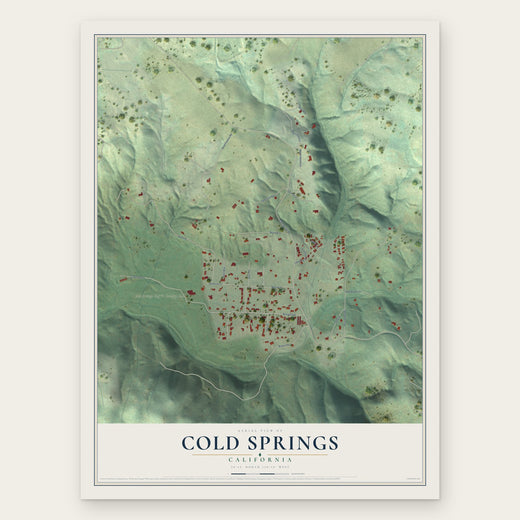 Cold Springs, California map print, the full design
