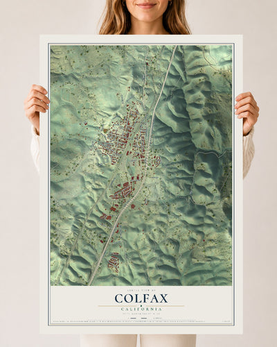 Map of Colfax, California, 24 x 36 inch unframed archival matte print