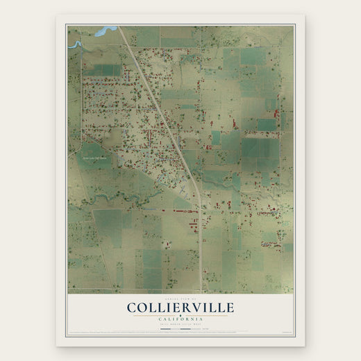 Collierville, California map print, the full design