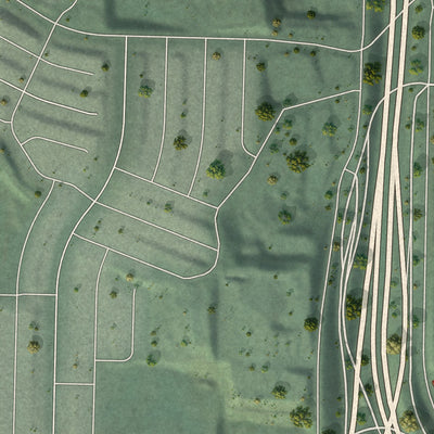 Close-up of the map of Colma, California print showing street and building detail