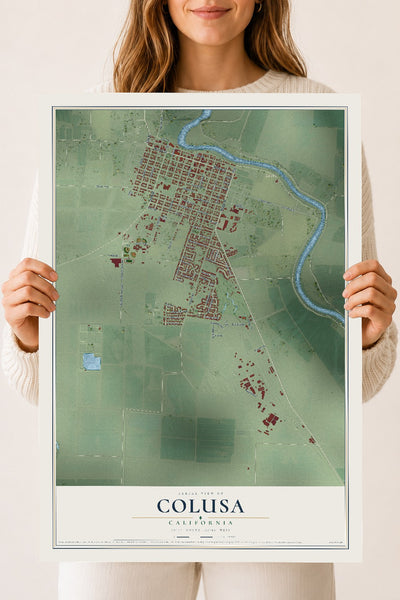 Map of Colusa, California, 18 x 24 inch unframed archival matte print
