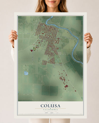 Map of Colusa, California, 24 x 36 inch unframed archival matte print