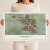 Map of Commerce, California, 12 x 18 inch unframed archival matte print