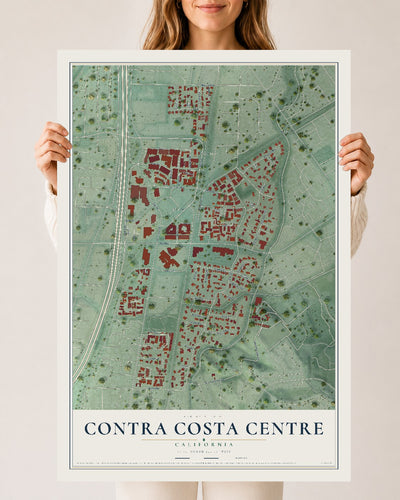 Map of Contra Costa Centre, California, 24 x 36 inch unframed archival matte print