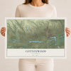 Map of Cottonwood, California, 12 x 18 inch unframed archival matte print