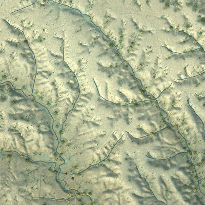 Close-up of the map of Cottonwood, California print showing street and building detail