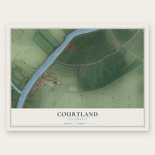 Courtland, California map print, the full design