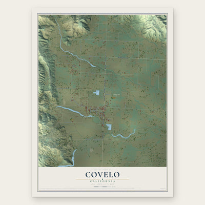Covelo, California map print, the full design