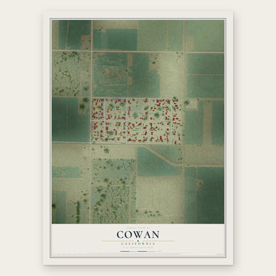 Cowan, California map print, the full design