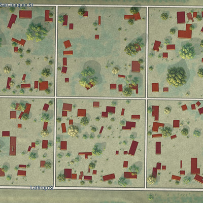 Close-up of the map of Cowan, California print showing street and building detail