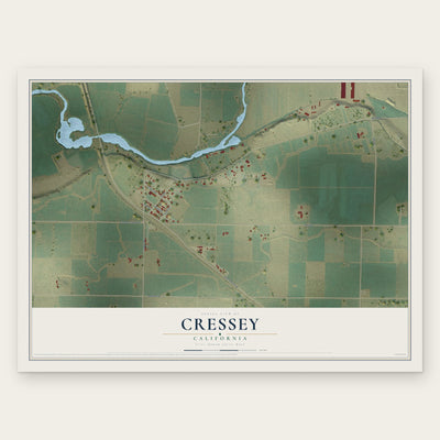 Cressey, California map print, the full design