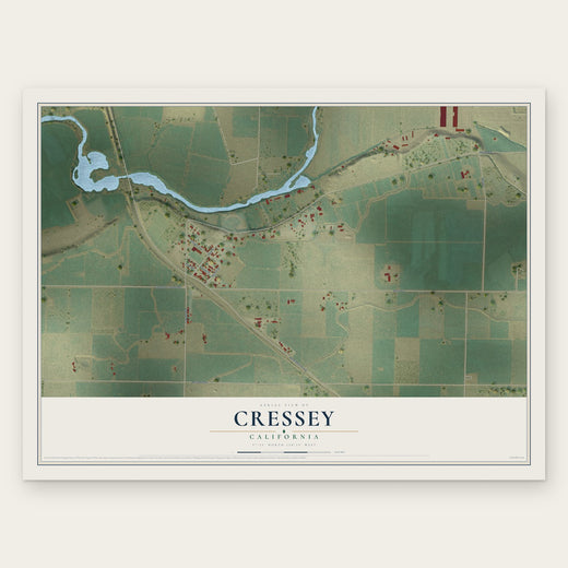 Cressey, California map print, the full design
