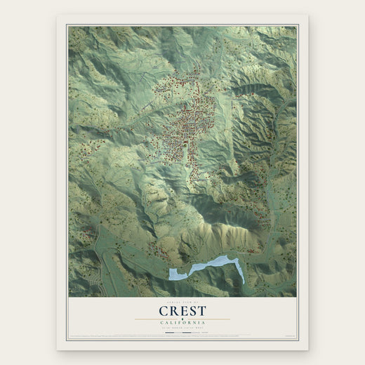 Crest, California map print, the full design