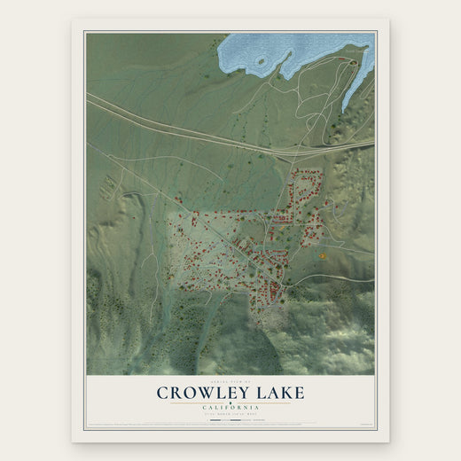 Crowley Lake, California map print, the full design