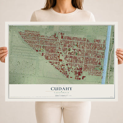 Map of Cudahy, California, 18 x 24 inch unframed archival matte print