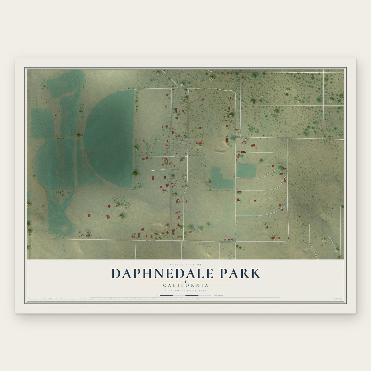 Daphnedale Park, California map print, the full design