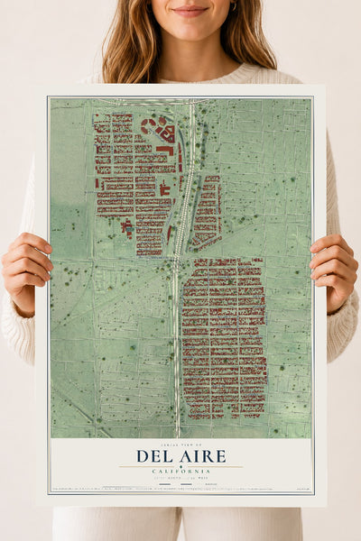Map of Del Aire, California, 18 x 24 inch unframed archival matte print