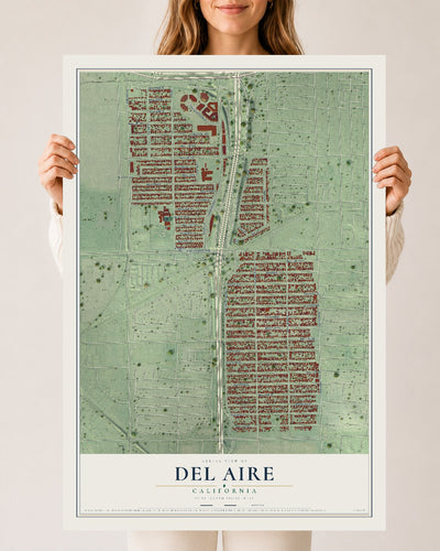 Map of Del Aire, California, 24 x 36 inch unframed archival matte print