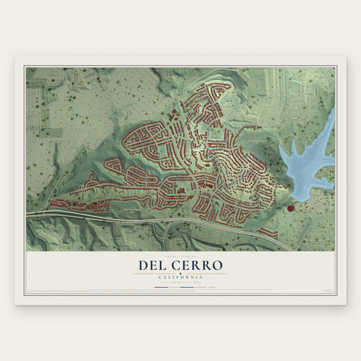 Del Cerro, California map print, the full design