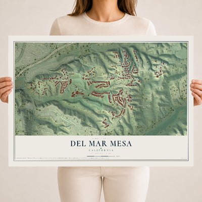 Map of Del Mar Mesa, California, 18 x 24 inch unframed archival matte print