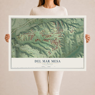 Map of Del Mar Mesa, California, 24 x 36 inch unframed archival matte print