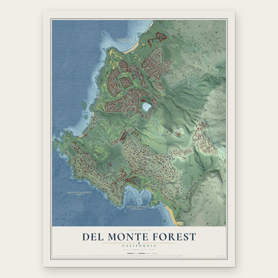 Del Monte Forest, California map print, the full design