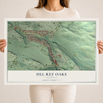 Map of Del Rey Oaks, California, 18 x 24 inch unframed archival matte print