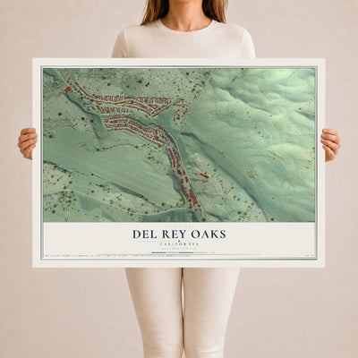 Map of Del Rey Oaks, California, 24 x 36 inch unframed archival matte print