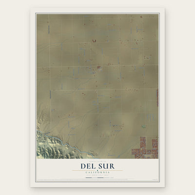 Del Sur, California map print, the full design