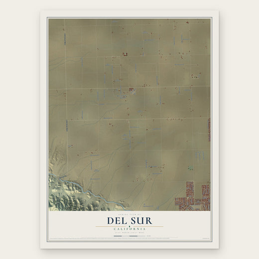 Del Sur, California map print, the full design