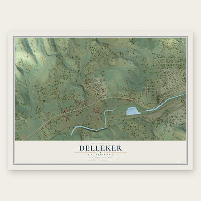 Delleker, California map print, the full design