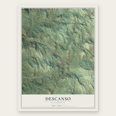Descanso, California map print, the full design