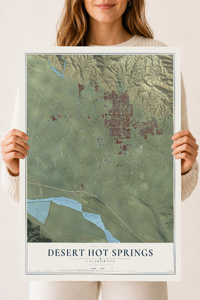 Map of Desert Hot Springs, California, 18 x 24 inch unframed archival matte print