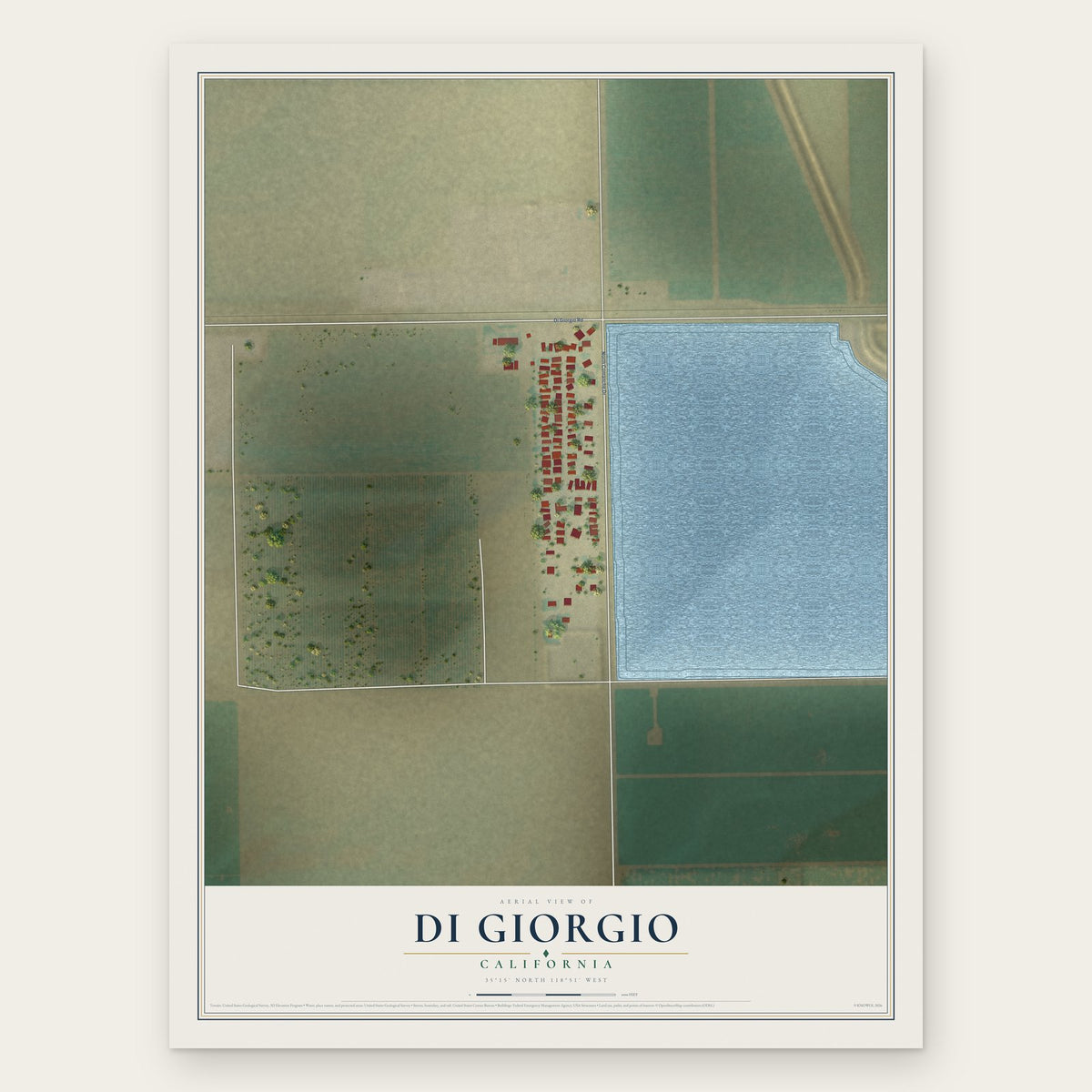 Di Giorgio, California map print, the full design