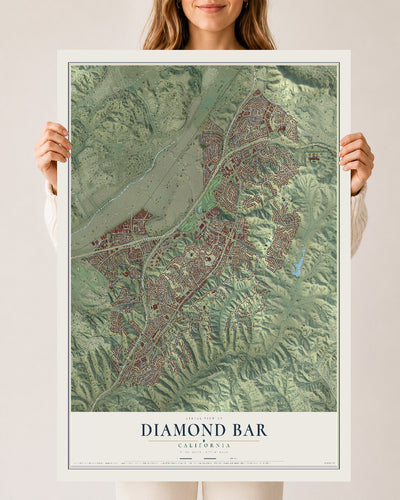 Map of Diamond Bar, California, 24 x 36 inch unframed archival matte print