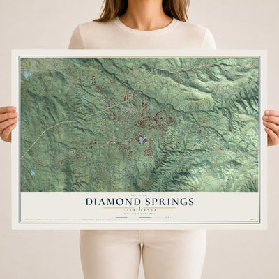 Map of Diamond Springs, California, 18 x 24 inch unframed archival matte print