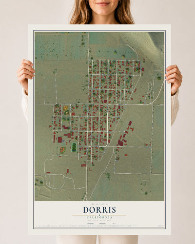 Map of Dorris, California, 24 x 36 inch unframed archival matte print
