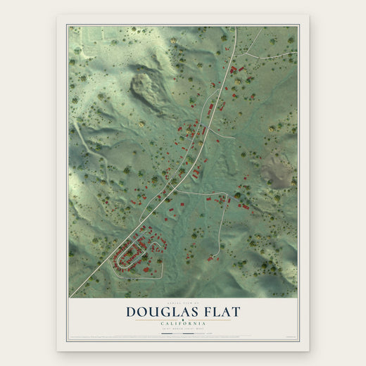 Douglas Flat, California map print, the full design