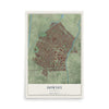 Map of Downey, California, 12 x 18 inch unframed archival matte print
