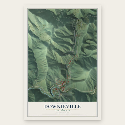 Downieville, California map print, the full design