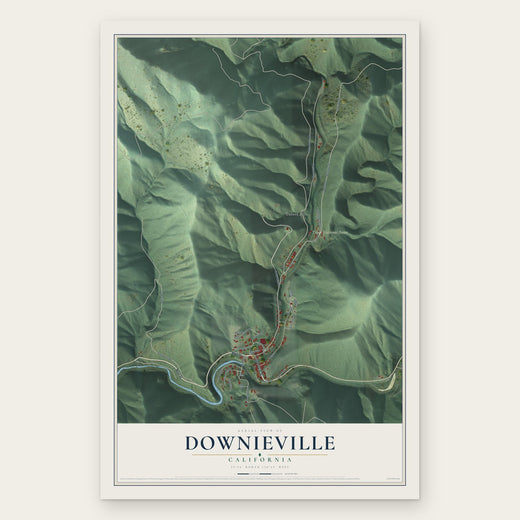 Downieville, California map print, the full design