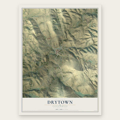 Drytown, California map print, the full design