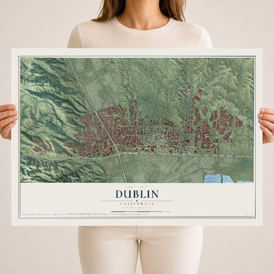 Map of Dublin, California, 18 x 24 inch unframed archival matte print