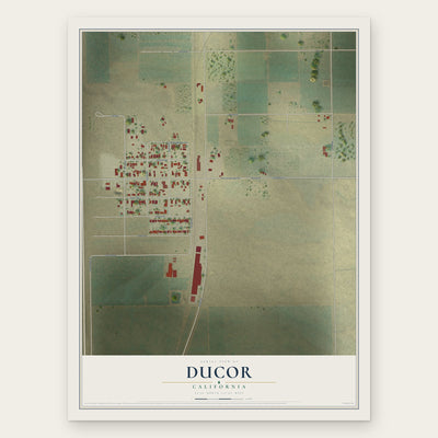 Ducor, California map print, the full design