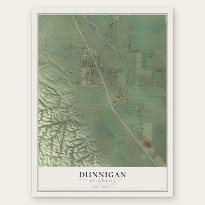 Dunnigan, California map print, the full design